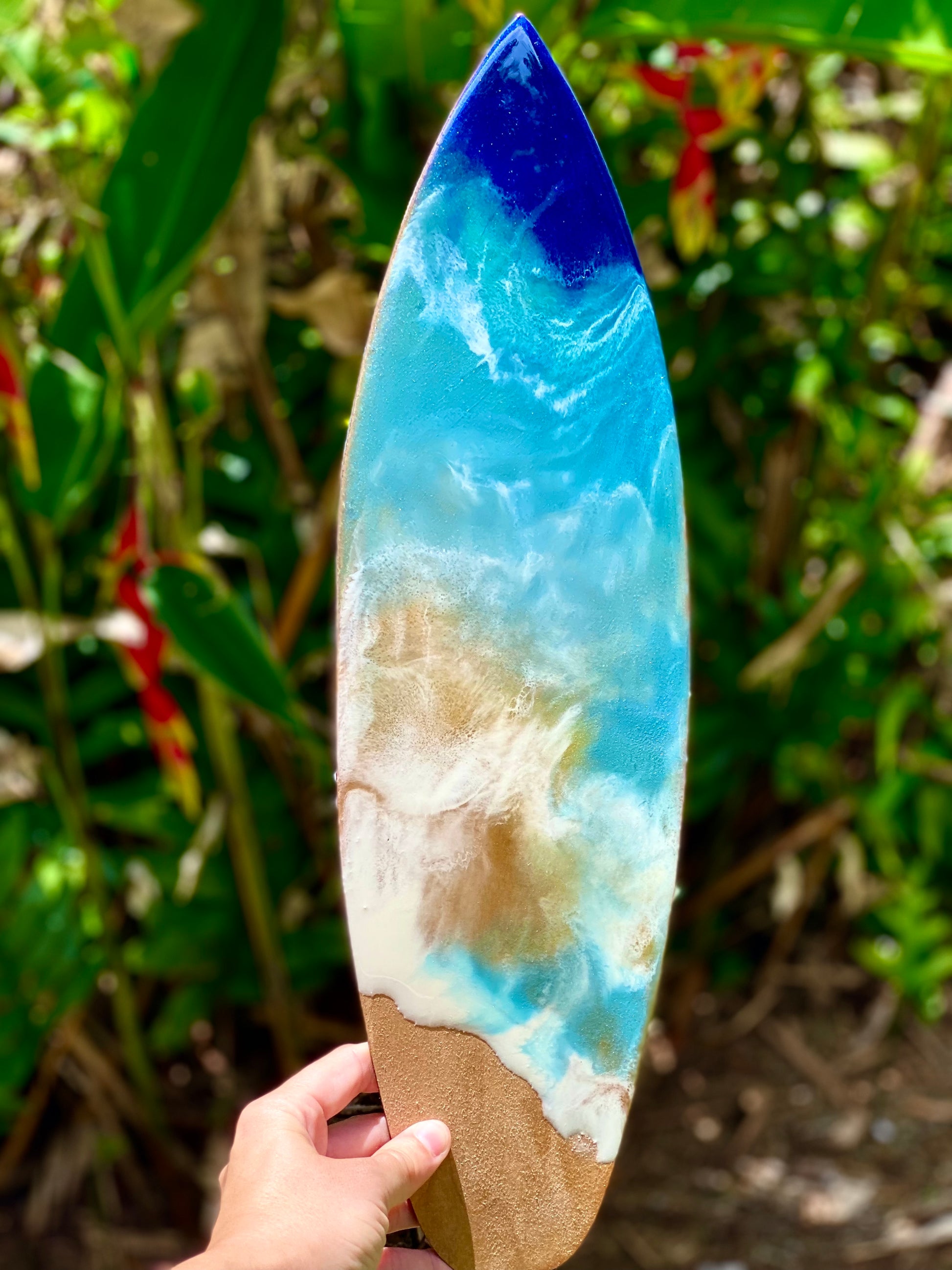 Sara Papirmeister Ocean Art Epoxy Resin on Wood