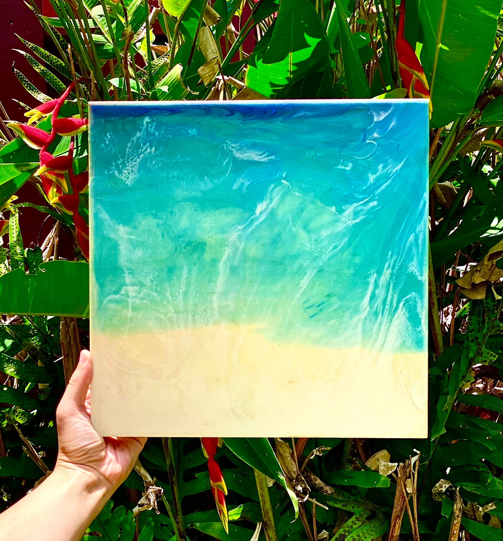 Sara Papirmeister Ocean Art Epoxy Resin on Wood