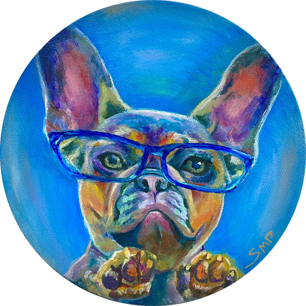 Sara Papirmeister Dog Portrait Art Oil Painting