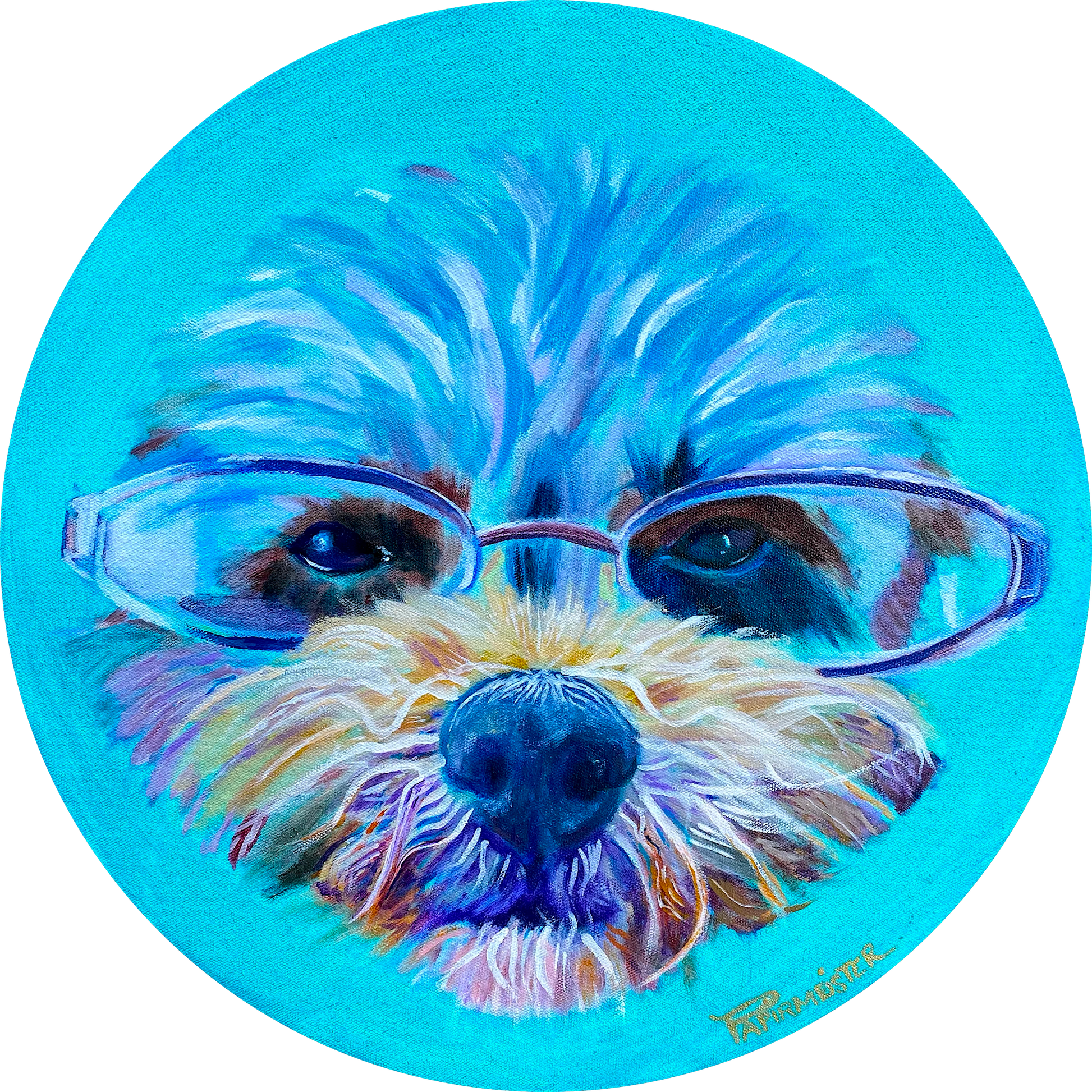 Sara Papirmeister Dog Portrait Art Oil Painting