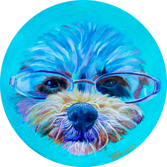 Sara Papirmeister Dog Portrait Art Oil Painting