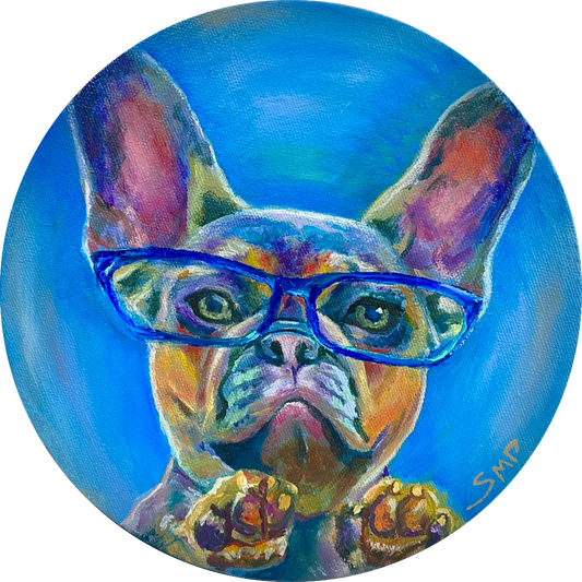 Sara Papirmeister Dog Portrait Art Oil Painting
