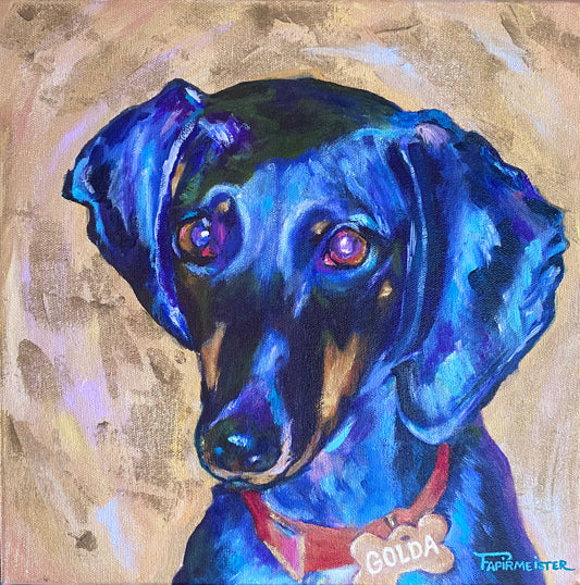 Sara Papirmeister Dog Portrait Art Oil Painting